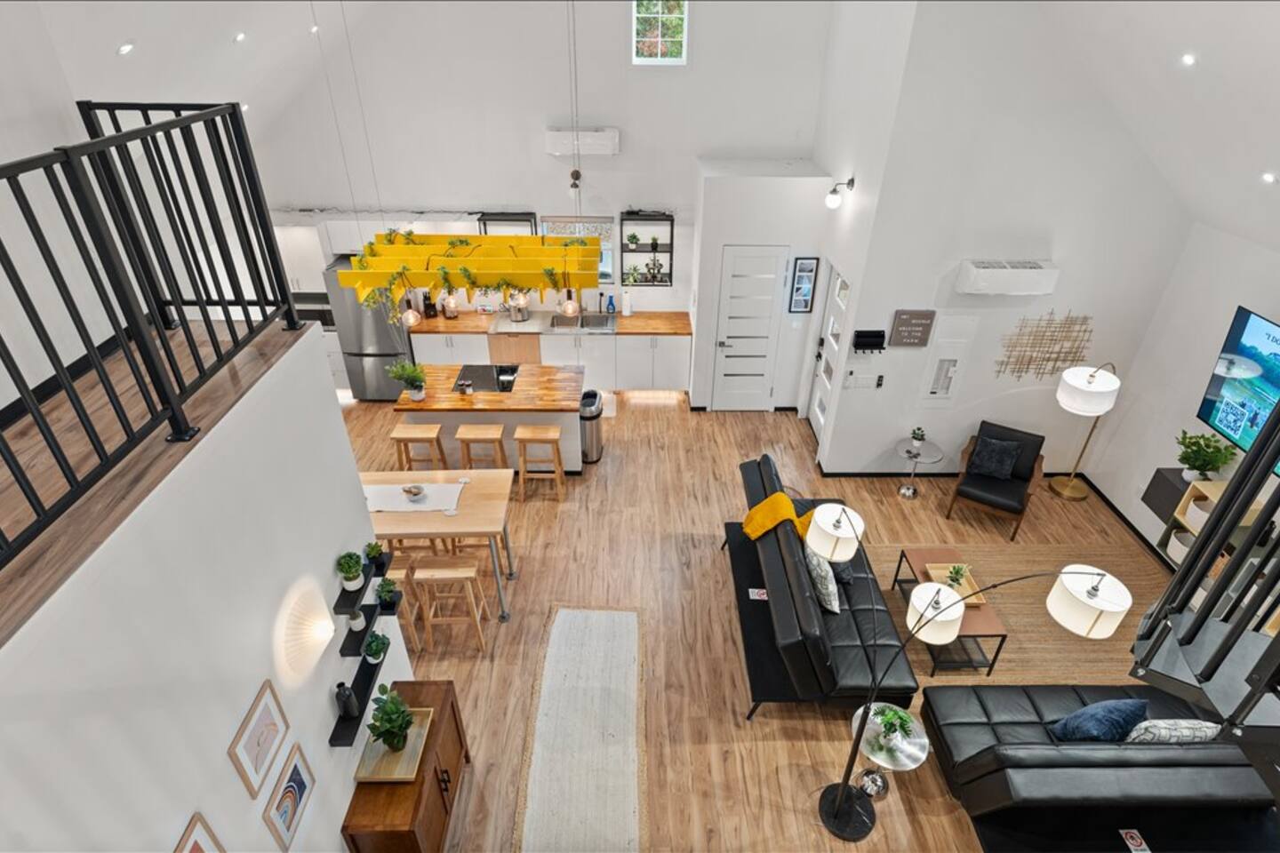 Barndo 1B at Cedar Pond Farms — three-bedroom barndominium lodging on the farm, with the Highland herd a short walk away.