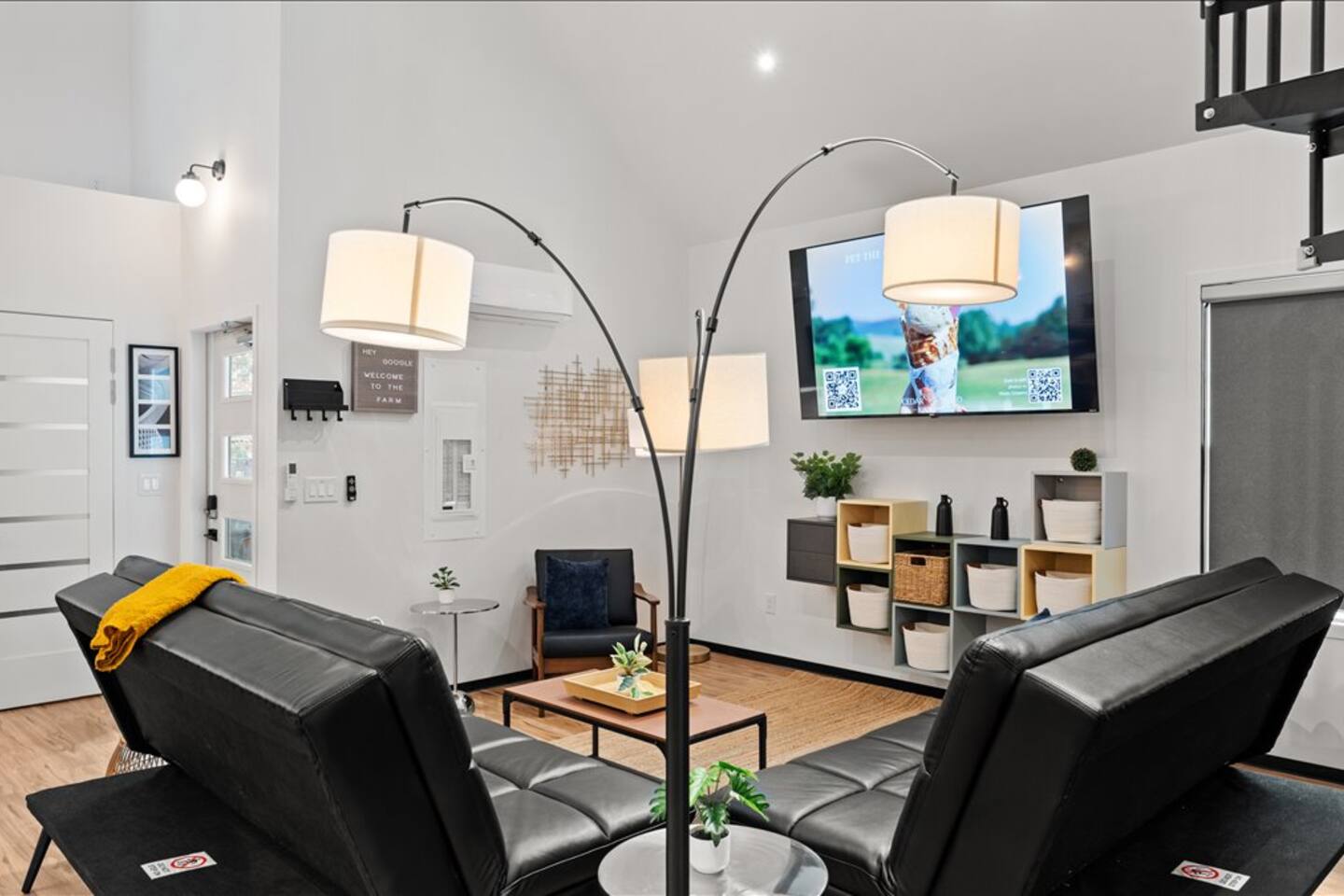 Inside Barndo 1B · Three-bedroom house, a three-bedroom barndominium at Cedar Pond Farms — our fluffy Highland cow farm just outside the Smoky Mountains.