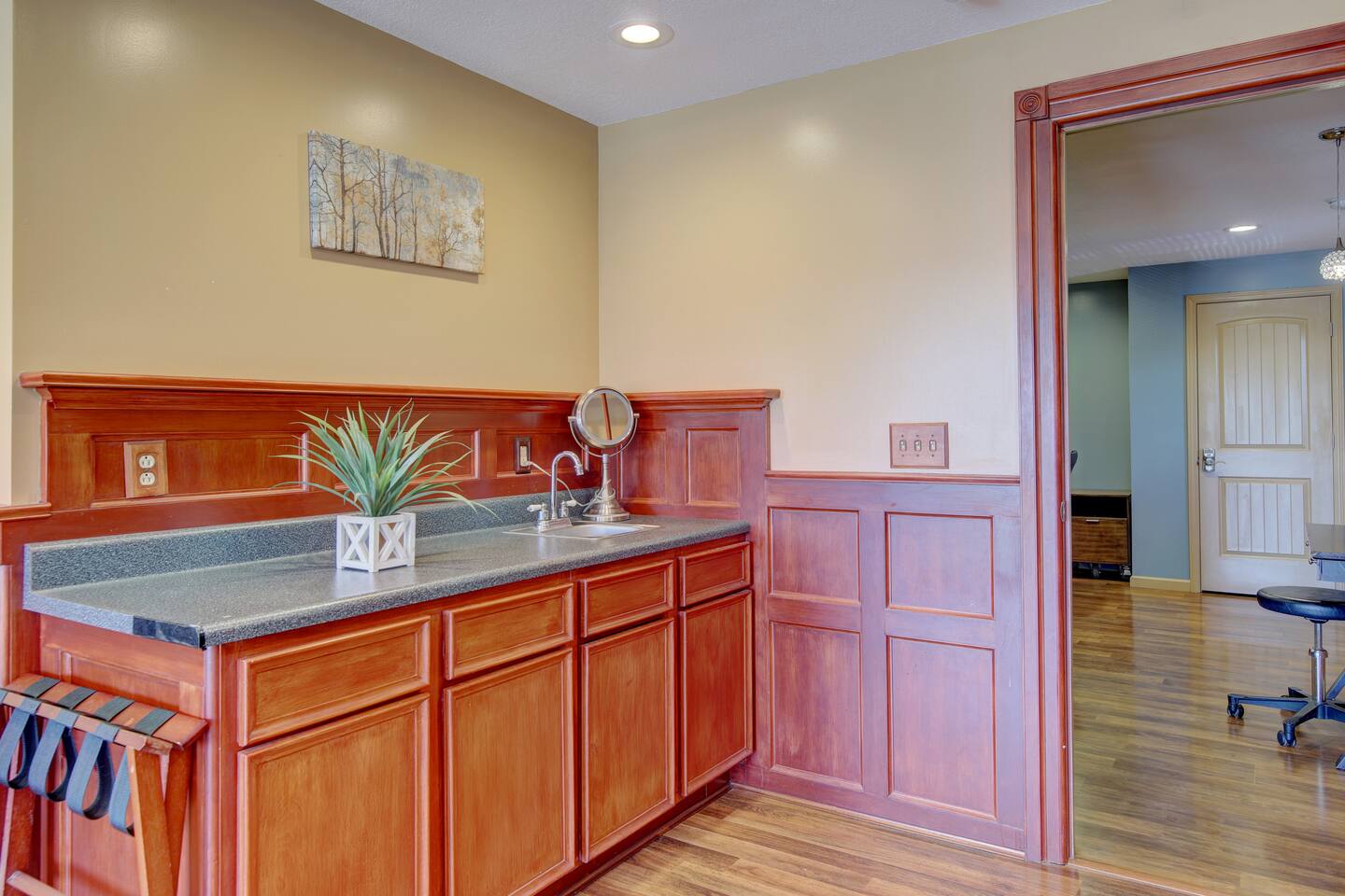 Executive Apartment A at Cedar Pond Farms in New Market — a European-style apartment on a working farm with Scottish Highland cattle.