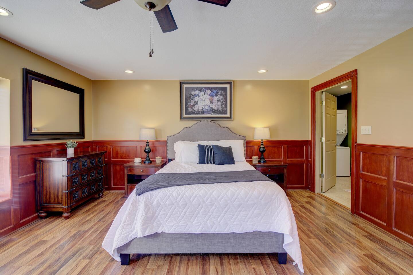 Inside Executive Apartment A, a European-style apartment at Cedar Pond Farms — our fluffy Highland cow farm just outside the Smoky Mountains.
